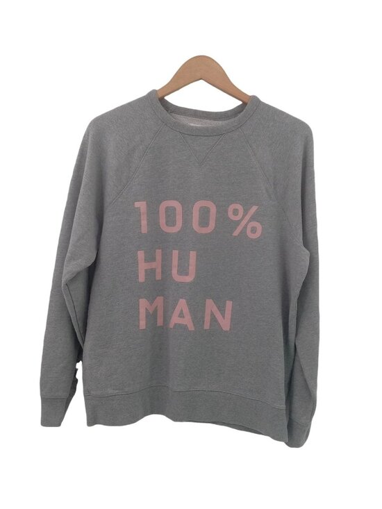 Everlane Sweaters - Everlane Women 100% Human Typography Hoodie Gray Sweatshirt  L French Terry 2017